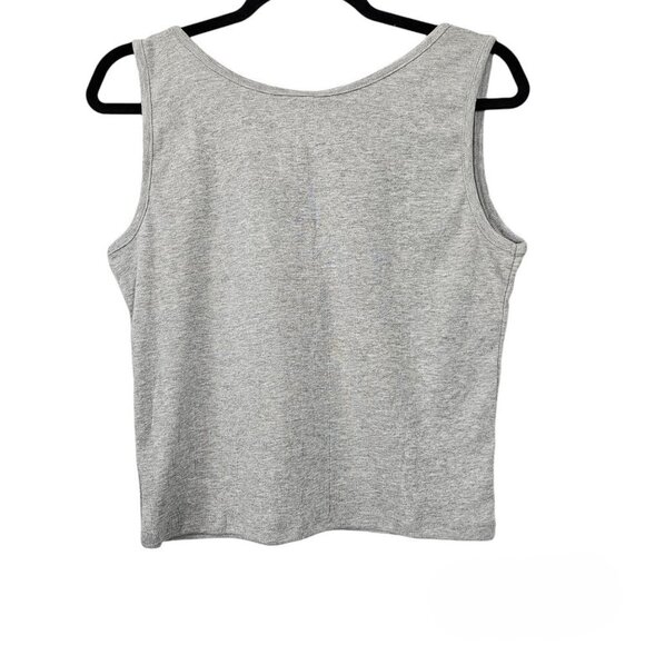 Vinyl Icons Bowie Sleeveless Gray Graphic Cropped Tank Top - Picture 5 of 6